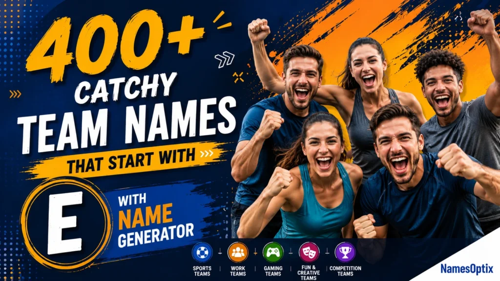 400+ Catchy Team Names That Start With E With Name Generator