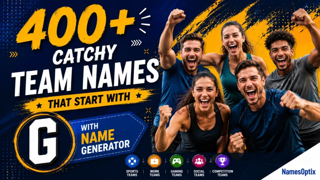 400+ Catchy Team Names That Start With G With Name Generator
