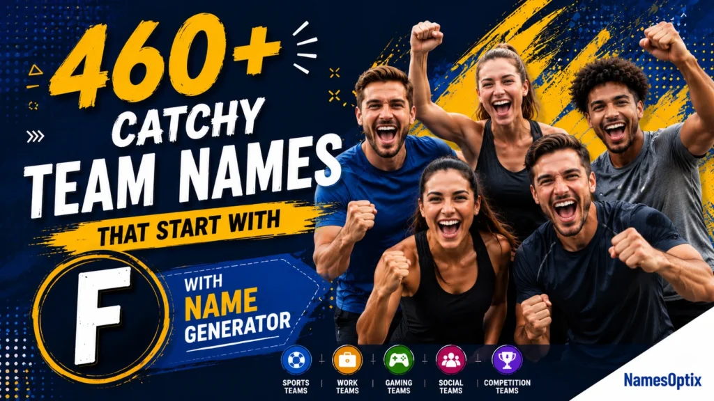 460+ Catchy Team Names That Start With F With Name Generator