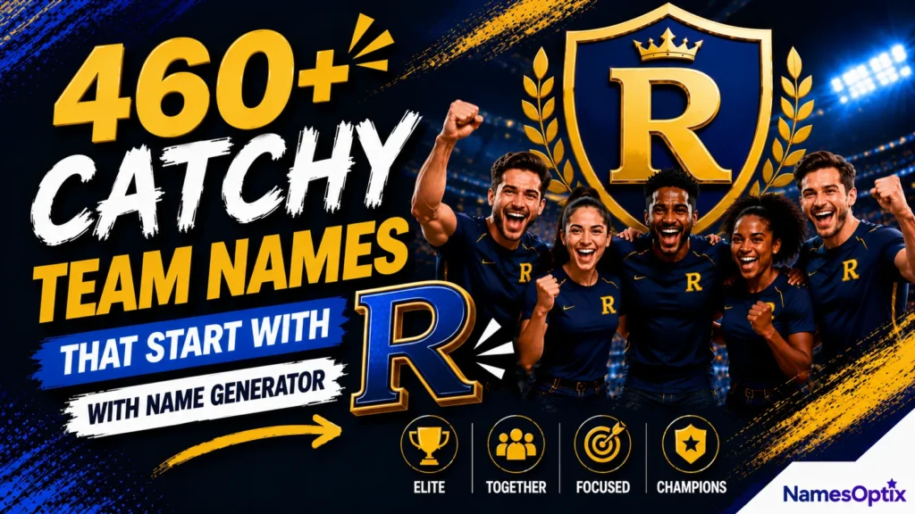 460+ Catchy Team Names That Start With R With Name Generator