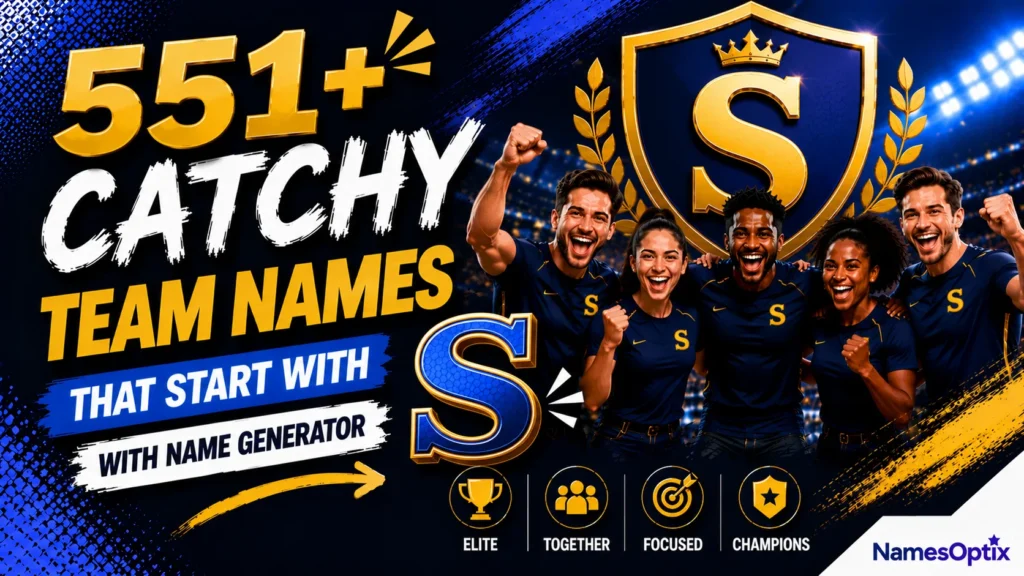 551+ Catchy Team Names That Start With S With Name Generator
