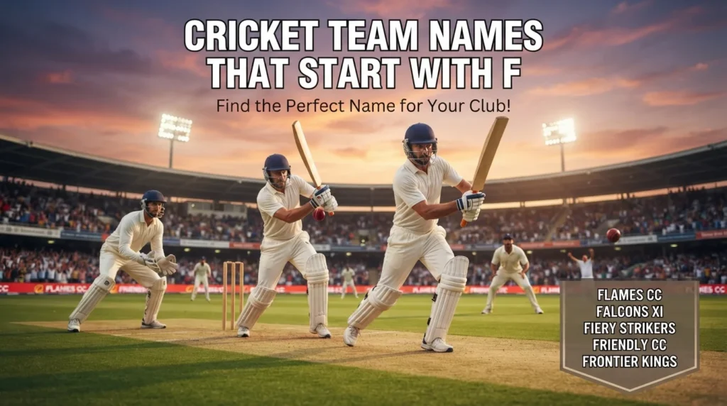 Cricket Team Names That Start With F